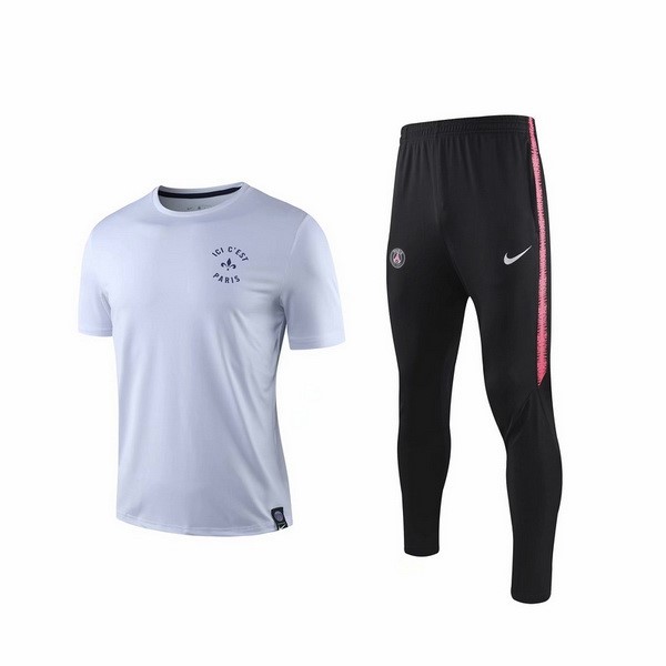 Camiseta de Entrenamiento Paris Saint Germain Conjunto Completo 2019 2020 Blanco Negro